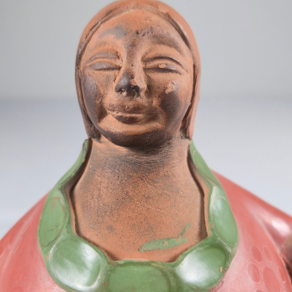 Chulucanas Peru Pottery Mother Daughter Ceramic Folk Art Figurine Hand Painted - Picture 7 of 12